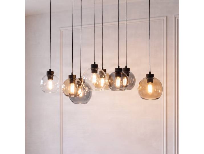 Cubus 8 Pendelleuchte Clear/Smoke/Amber - Euluna TK Lighting - Wohnzimmer - Modern - Glas - Mehrflammig