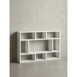 Wandregal Holz Freischwebend Modern, Weiß 75x16x51 cm