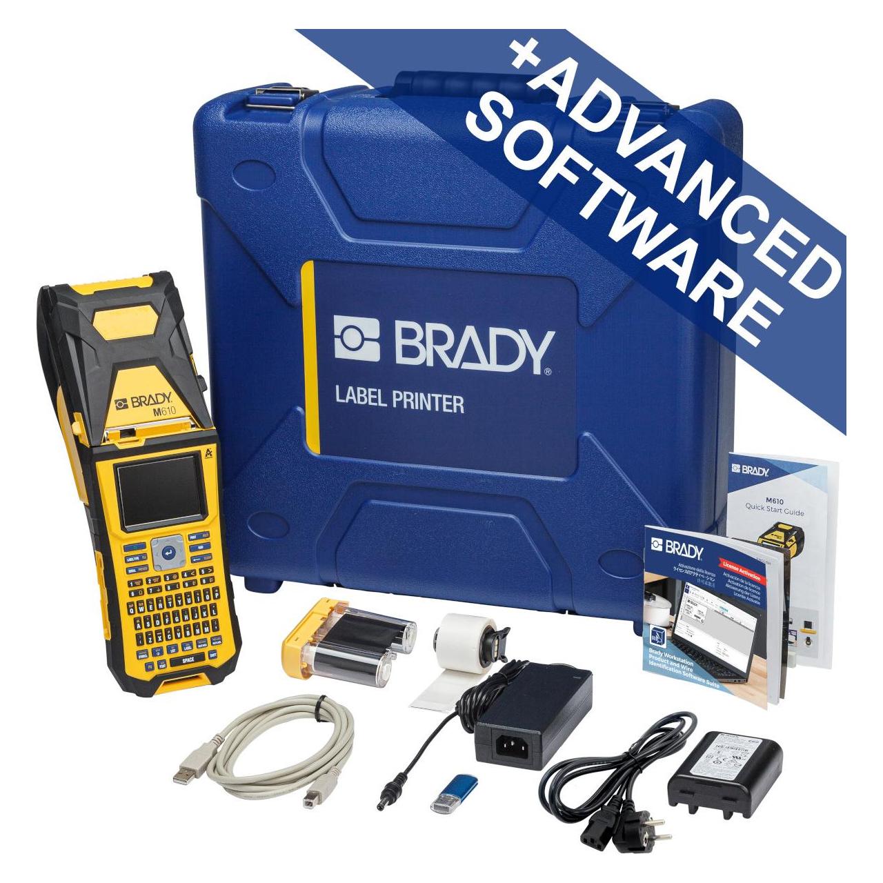 Brady M610-AZ-PWID, mobiler Thermotransfer-Drucker, AZERTY-Tastatur, mit PWIDS, PC-Anschluss, 300d (300 dpi) (M610-AZ-PWID)