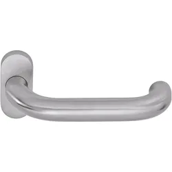 Ogro, Türgriff + Türgarnitur, Drückerlochteil PREMIUM 8350 V/6621 - mit Rosette, Edelstahl matt (Türgarnitur)