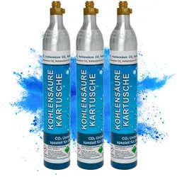 3x CO2-Kartusche 425g Kohlensäure für bis zu 180  Liter Sprudel Wasser | abgefül...