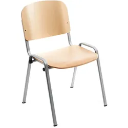 ROCADA 974VE Stapelstuhl, Sitzschale Buche grau lackiert 4 St, grau