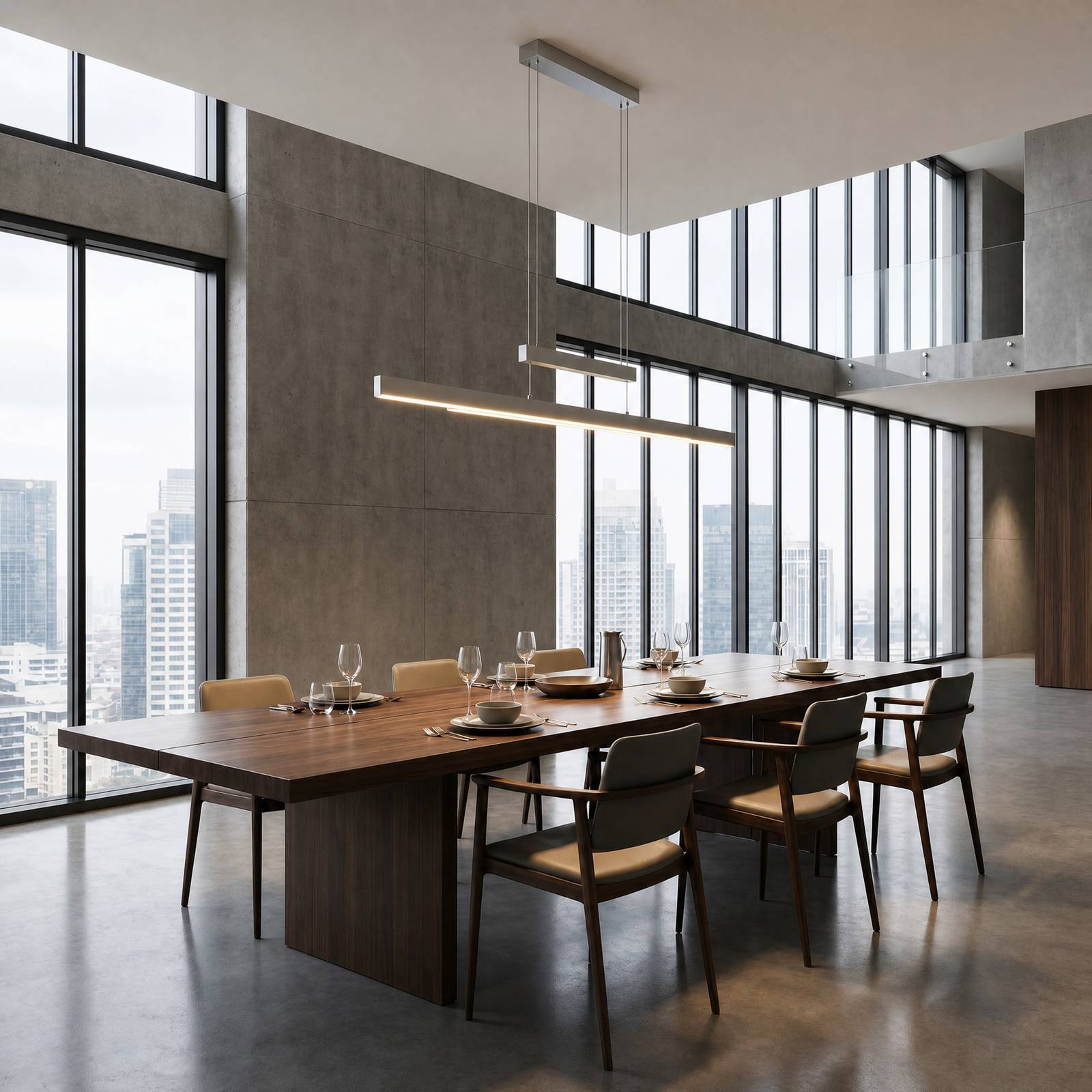 Trio Lighting Pendant Light Trajan, dimmable, Alu / grey / zinc, Living / Dining Room, metal, Modern, Ceiling Light