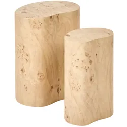 COUCHTISCH 2er-Set Wurzelholz Optik