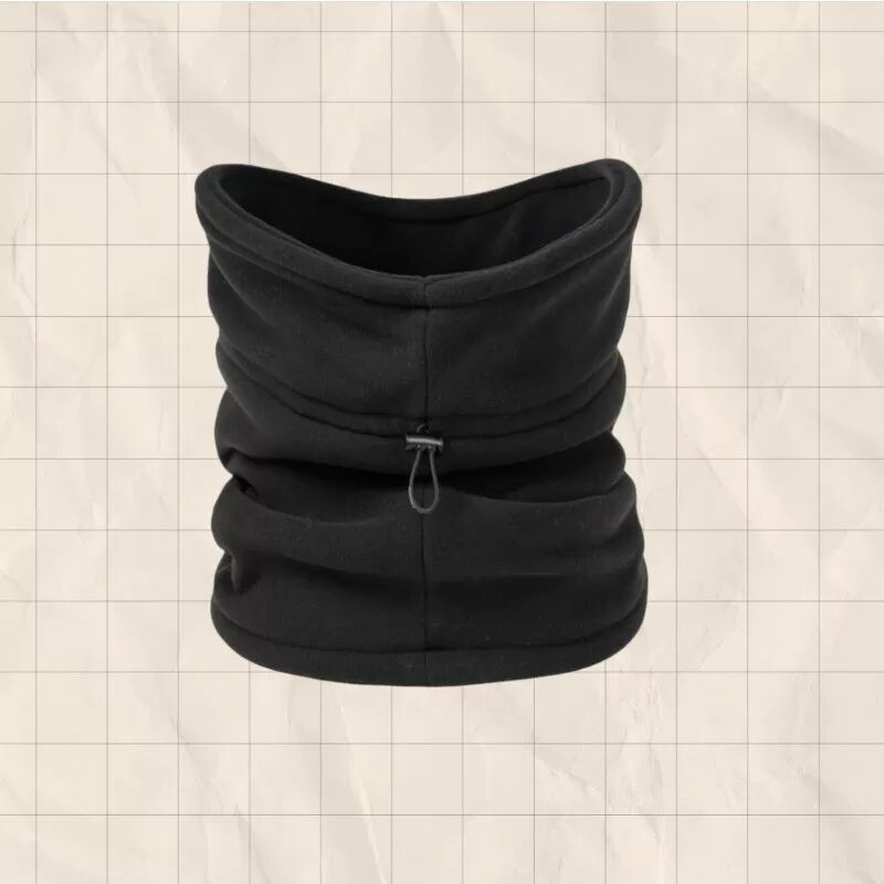 INF Cache-Cou de Cyclisme Épais en Polaire - Masque Thermique Coupe-Vent d'Hiver Le noir