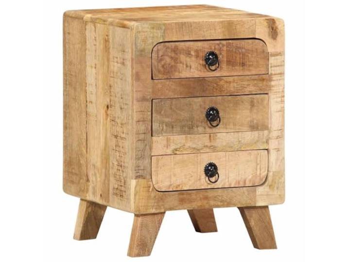 HEFZGDB Nachttisch aus massivem Mangoholz 37x32x50 cm mit robuster Platte und reichlich Stauraum, rustikales Design, stabile Holzbeine, pflegeleichtes Wohnaccessoire fürs Schlafzimmer