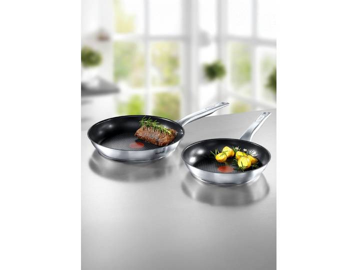 Tefal Edelstahl-Pfannen in Profi-Qualität, Edelstahl, Pfanne 28 cm