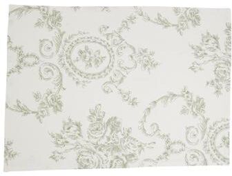 Saro Lifestyle "Toile Linen-Blend Placemats (Set of 4) - Vintage Floral Print for Dining Tables & Layered Place Settings, 14""x20"""