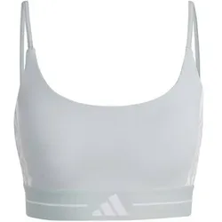 ADIDAS Damen BH Hyperglam 3-Streifen Light Support BH, Größe S in Silber Silber