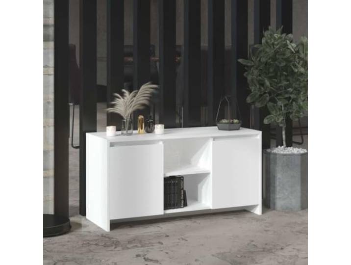 HEFZGDB TV-Schrank Weiß 102x37,5x52,5 cm Holzwerkstoff mit minimalistischem Design, Türen und Fächern für reichlich Stauraum, robuste Tischplatte zur Aufbewahrung und Präsentation,