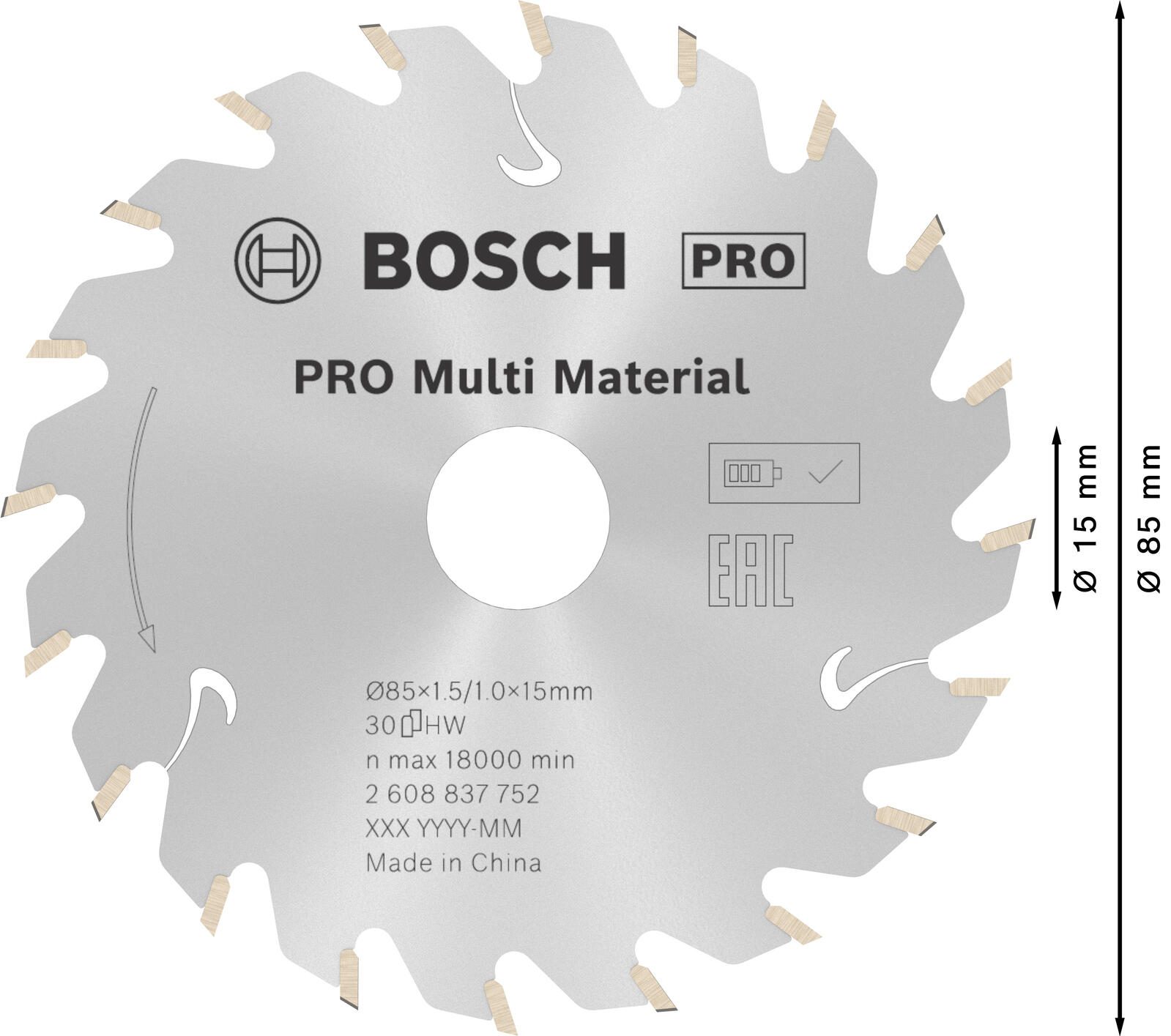 BOSCH Standard for Multi Material Kreissägeblatt 1 St. 2608837752