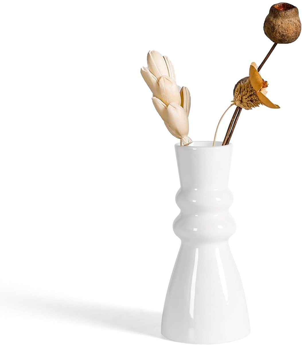 Elegante witte keramische vaas voor volwassenen