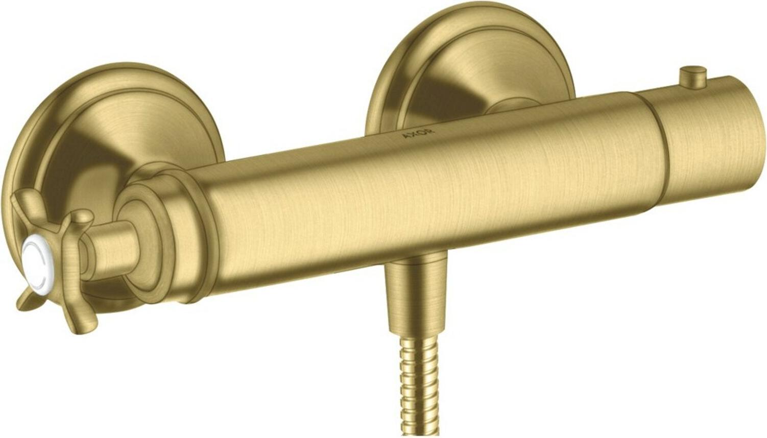 hansgrohe Brausethermostat Axor Montreux AP, 1 Verbr., m Kreuz, brushed brass