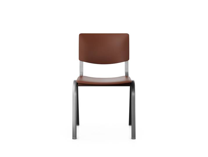 Stapelbarer Stuhl HAG Celi 9100 Braun/Silbergrau ohne Armlehnen, Neu – Perfekt für Büro und Empfang