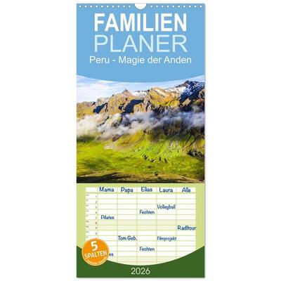 Familienplaner 2026 - Peru - Magie der Anden mit 5 Spalten (Wandkalender, 21 x 45 cm) CALVENDO