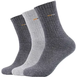 3er Pack camano Baumwoll Sportsocken mit Komfort-Bund 0010 - grey 47-49