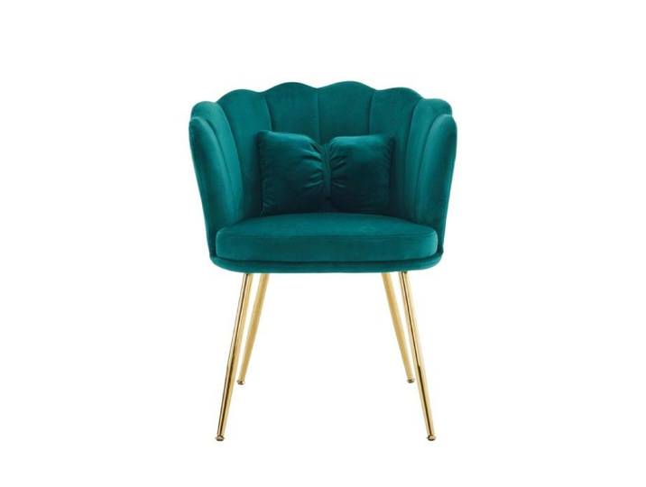 Chaise Fauteuil salon velours moderne chaise baignoire décorative dossier pétale pieds or coussin papillon-chambre/salle à