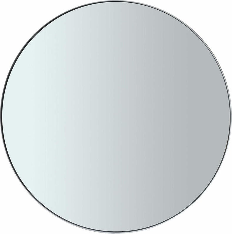 Blomus Wandspiegel Rim Decoratieve Badkamerspiegel in Wit Staal met Gekleurd Glas, Breedte: 80 cm