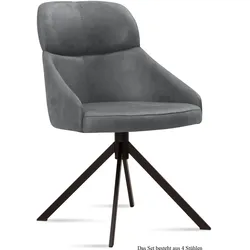 ESSZIMMERSTUHL (4er-Set) Deanna 52x82x63 Schwarz/Grau