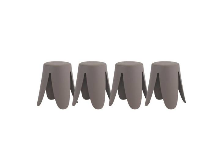 Lot de 4 tabourets bas en polypropylène