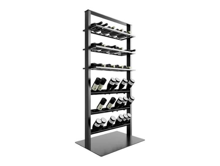 MetaloPro Weinregal Piemont – schwarzes Metall-Flaschenregal für 54 Weinflaschen, Robustes Design, ideal für Küche, Keller oder Bar – 170x80x60cm