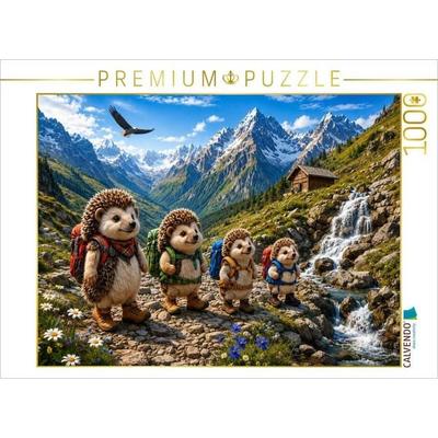 CALVENDO Puzzle Die Igelwanderer der Alpen | 1000 Teile Lege-Größe 64x48cm Foto-Puzzle für glückliche Stunden