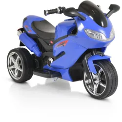 Moni Kinder Elektromotorrad Comet HZBB-1188 drei Räder Musik, MP3, Rückwärtsgang blau