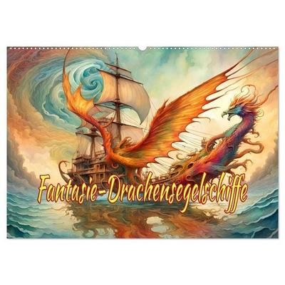 Fantasie-Drachensegelschiffe (Wandkalender 2027 DIN A2 quer), CALVENDO Monatskalender