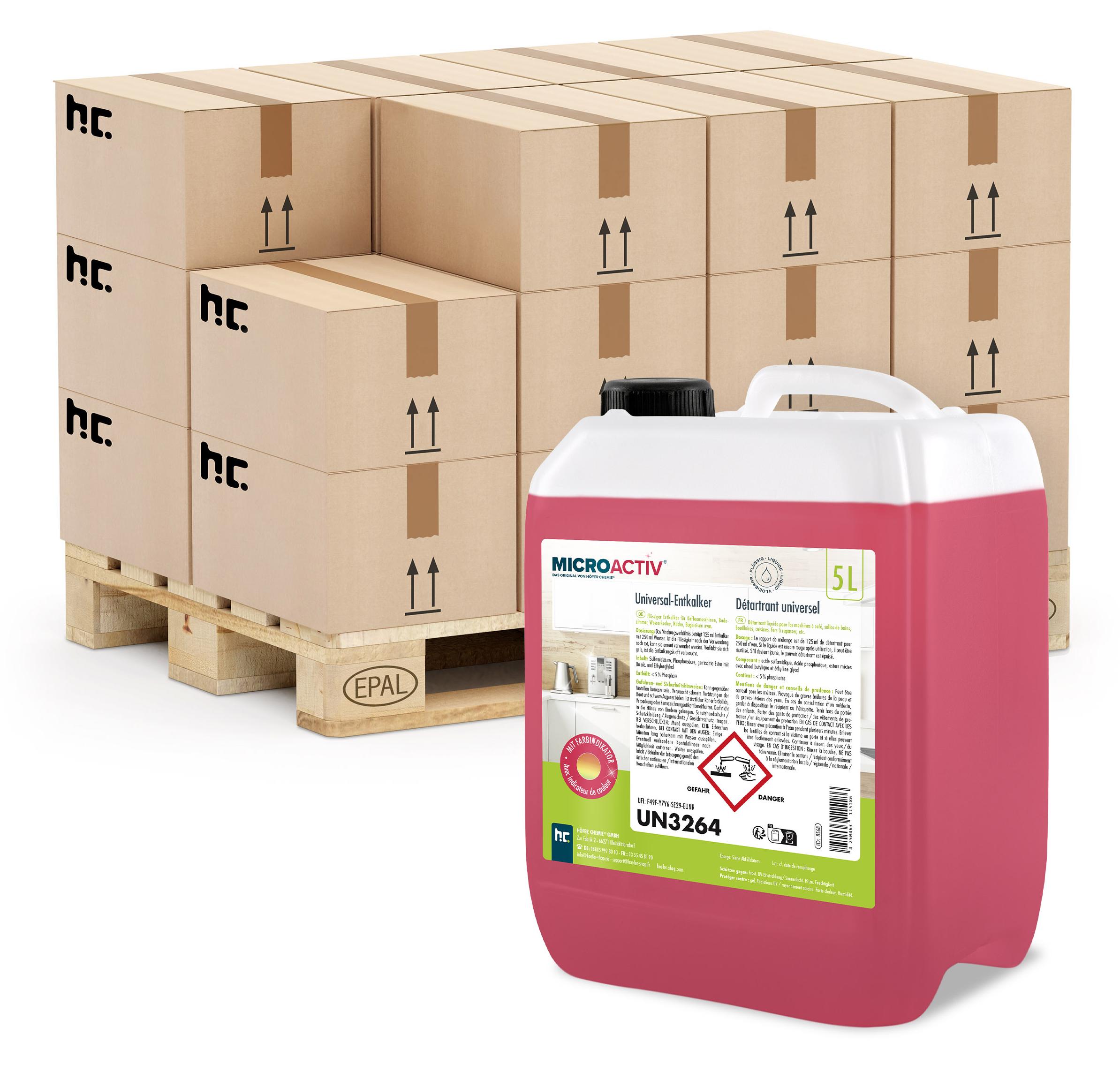 48x5 L Microactiv Universal Entkalker mit Farbindikator für Kaffeemaschinen und Kaffeevollautomaten