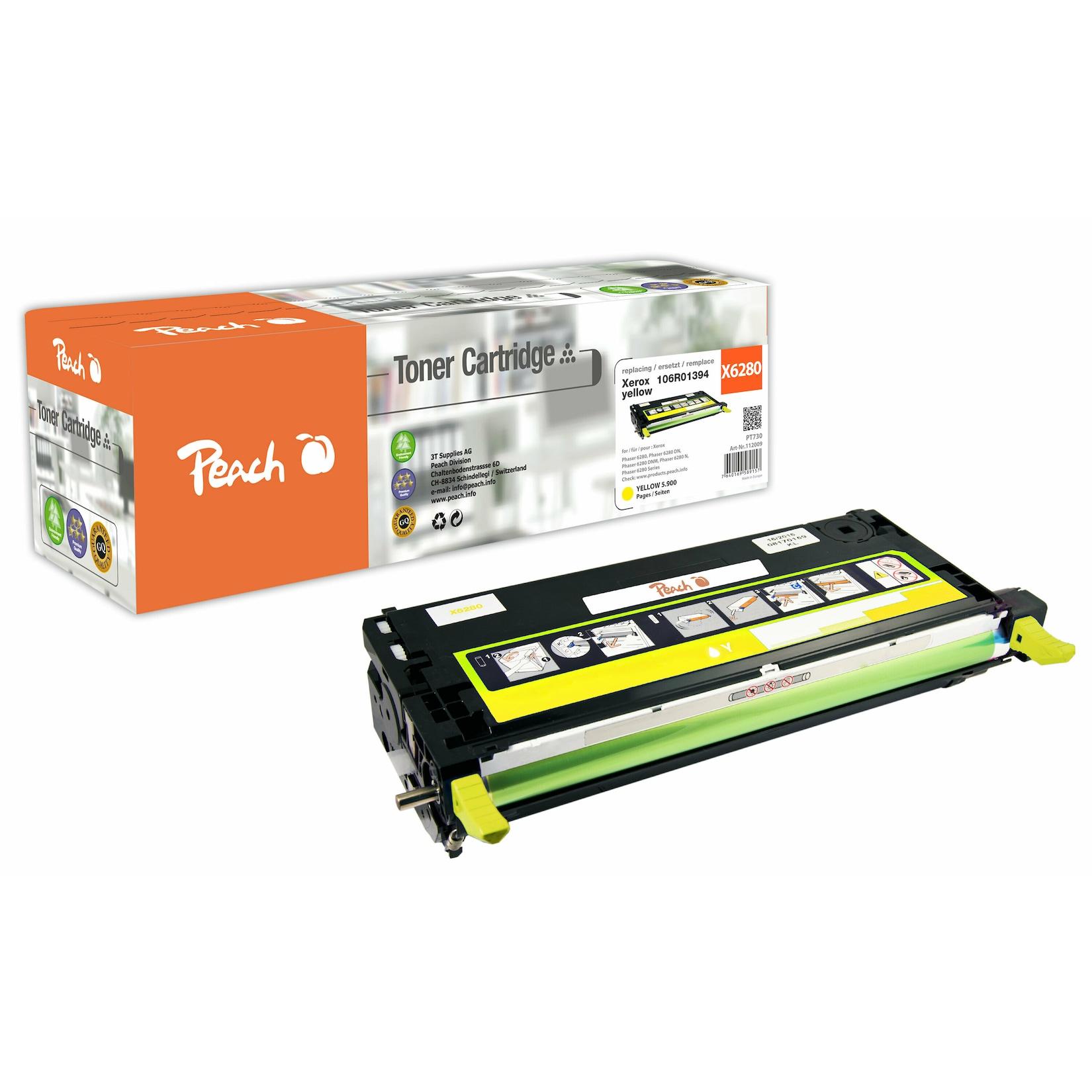 Peach X013 Toner ye ersetzt Xerox 106R01394 für z.B. Xerox Phaser 6280, Xerox Phaser 6280 DN, Xerox Phaser 6280 DNM, Xerox Phaser 6280 N (wiederaufbereitet)