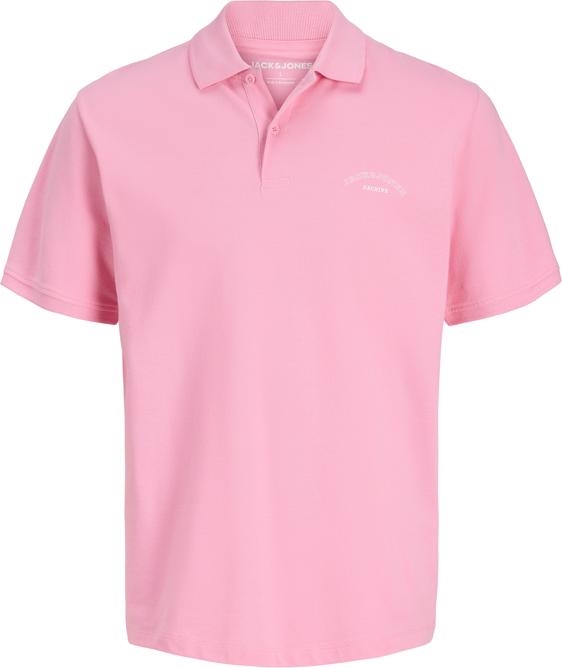 Poloshirt JACK & JONES "JJCOLLEGE LOGO POLO SS", Herren, Gr. S, rosa (prism pink), Jersey, Obermaterial: 100% Baumwolle, unifarben, slim fit, Shirts Poloshirt prism pink S