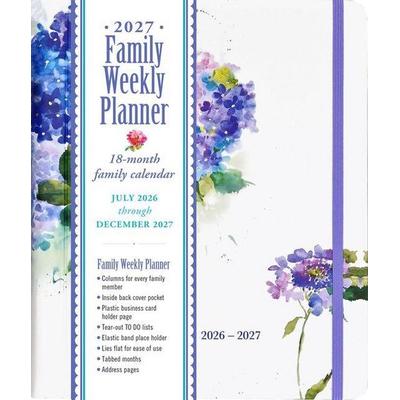2027 Hydrangeas Family Weekly Planner (18 Months, July 2026 to Dec 2027)