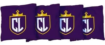 Skip's Garage California Lutheran Kingsmen Purple Logo Design Cornhole Bags