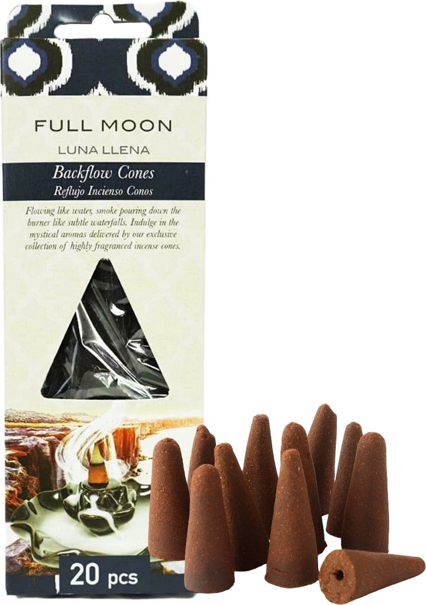Backflow Wierookkegels Full Moon - 20 stuks