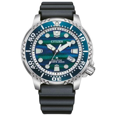 Taucheruhr CITIZEN "Blue Ocean", grau, blau, Armbanduhren, Herren, silberfarben, Armbanduhr, Solar, Herrenuhr, analog, Tag, Blue Ocean