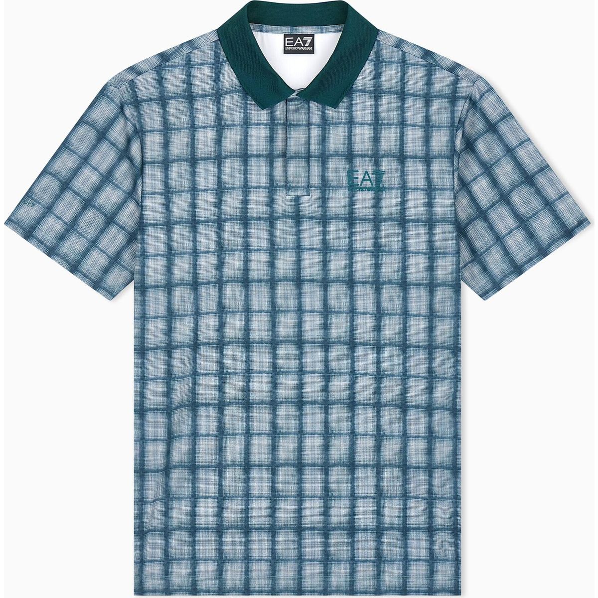 EA7 Golf Pro M Polo PL Graphic Print SS - Golf Pro M Polo PL Graphic Print SS fancy silver pine/fog (F7012) M 7M002677 AF22175-F7012-M