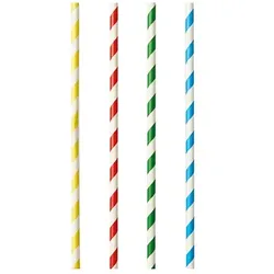 PAPSTAR 100 Shake-Halme, Papier Ø 8 mm · 21 cm farbig sortiert "Stripes"