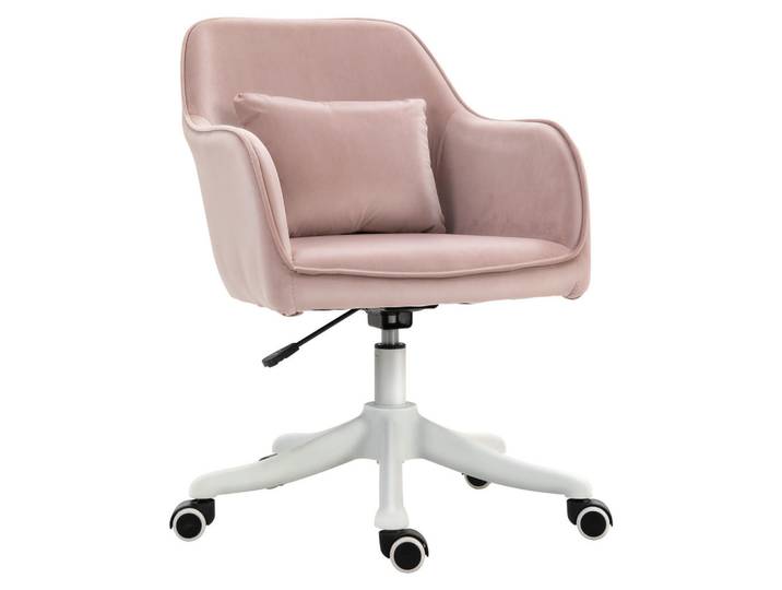 Drehstuhl Massage höhenverstellbar 360° drehbar Samtoptik Rosa, 70x86x57 cm, Büromöbel, Bürostühle, Drehstühle