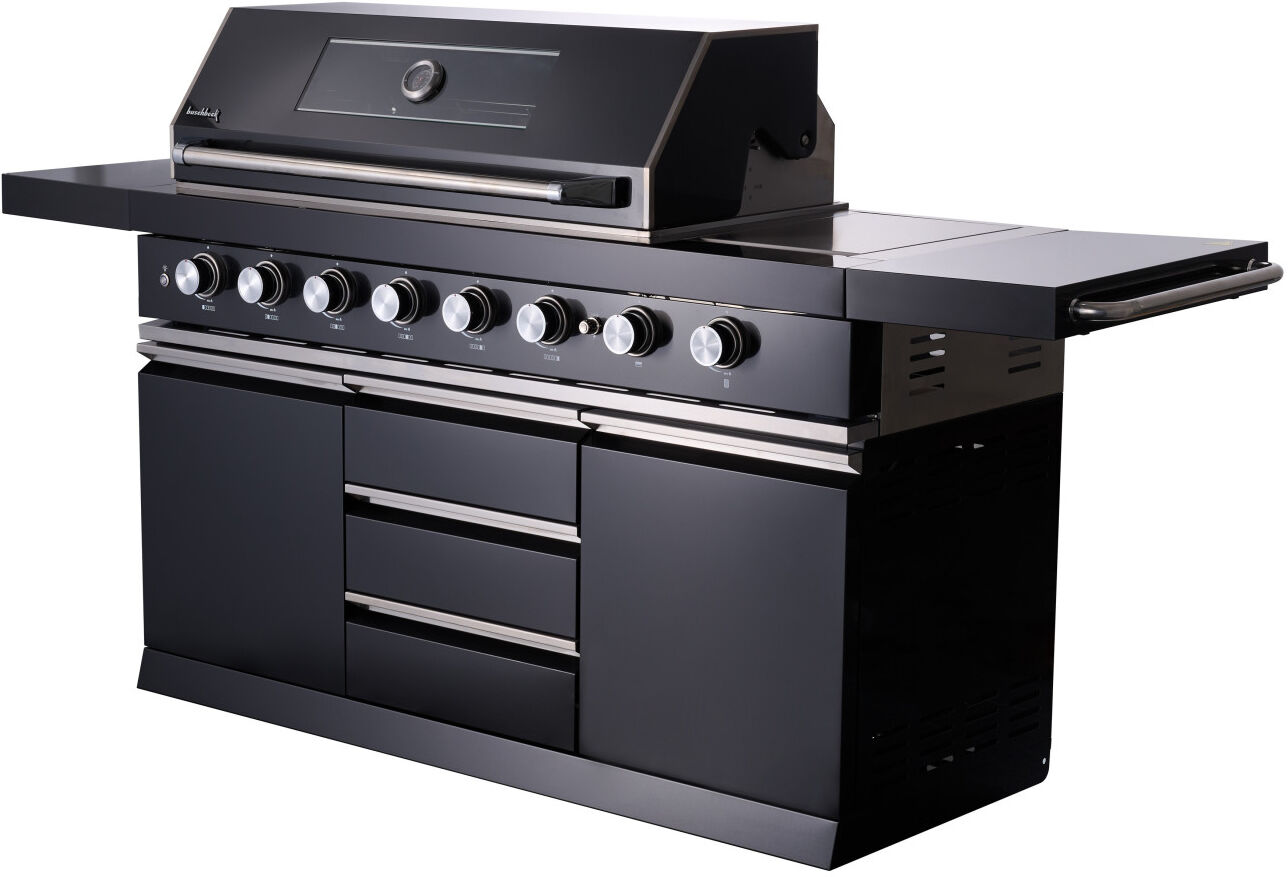 Buschbeck Outdoorküche Chester schwarz 96 x 45 cm 6 Brenner & 1 Heckbrenner Gasgrill