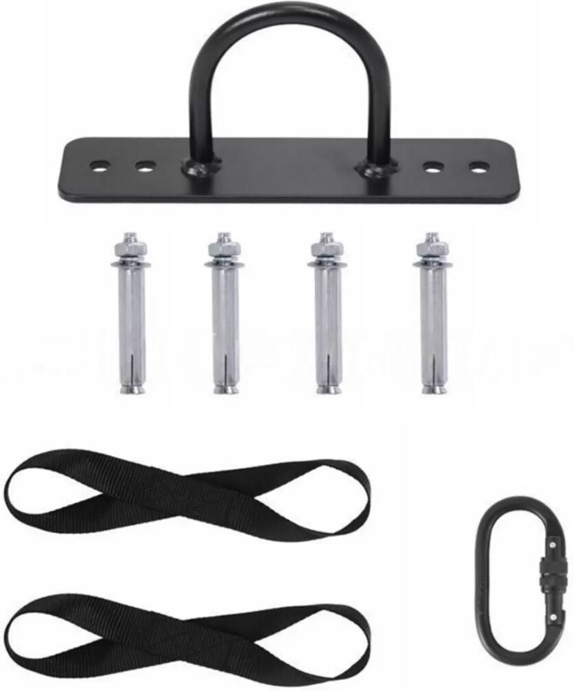 INF Kit d'ancrage mural pour battle rope avec mousqueton - Ancrage en acier alliage pour home gym et salle de sport