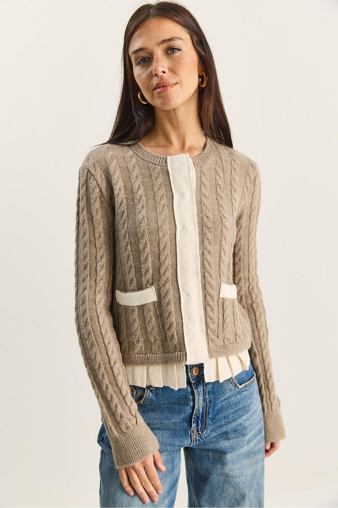 Haar Baard Patroon Gebreide Cardigan