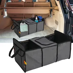 Faltbare Kofferraum Organizer-Tasche: 3 Fächer + isoliertes Kühlfach - grau/schwarz - für Einkauf, Werkzeug, Reise -  Ordnung & Frische