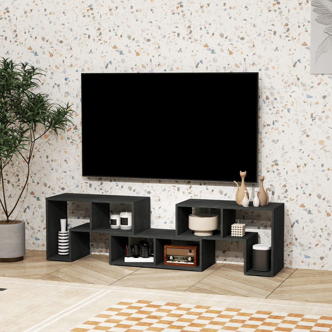 Alpen Home Baylen Unfinished TV Stand for TVs up to 75" Black 75"