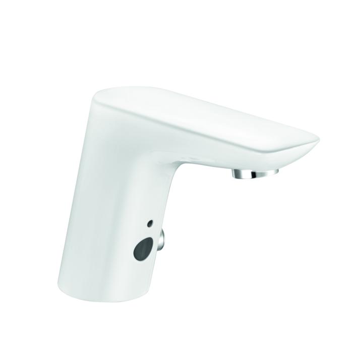 Kludi Balance E Infrarot Waschtischarmatur 5210091 weiss/chrom, ohne Ablaufgarnitur, Batteriebetrieb