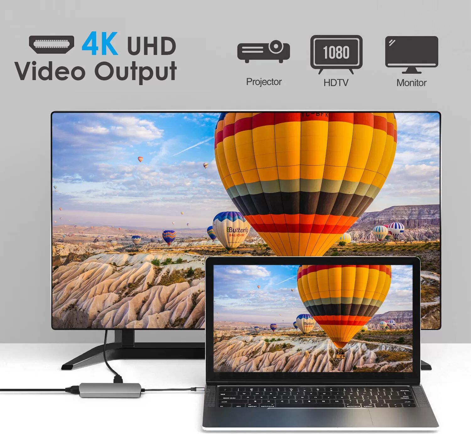 INF Hub USB-C 7 en 1 avec HDMI, Ethernet et chargement PD
