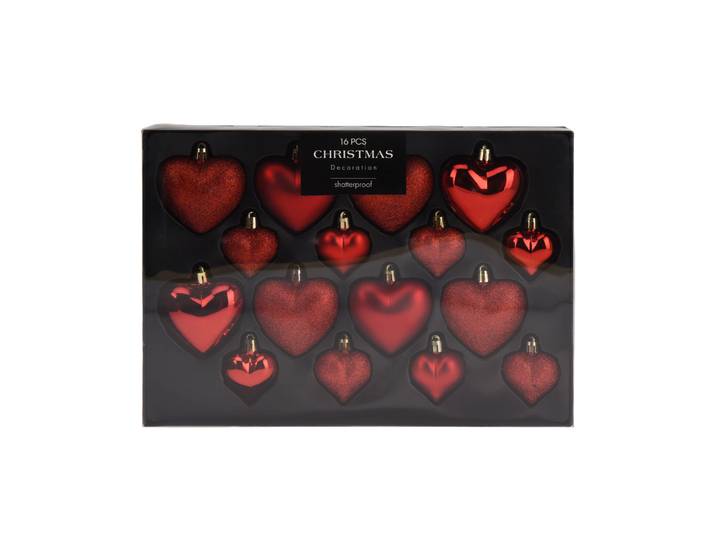 Weihnachtskugel Set 16-teilig rot
