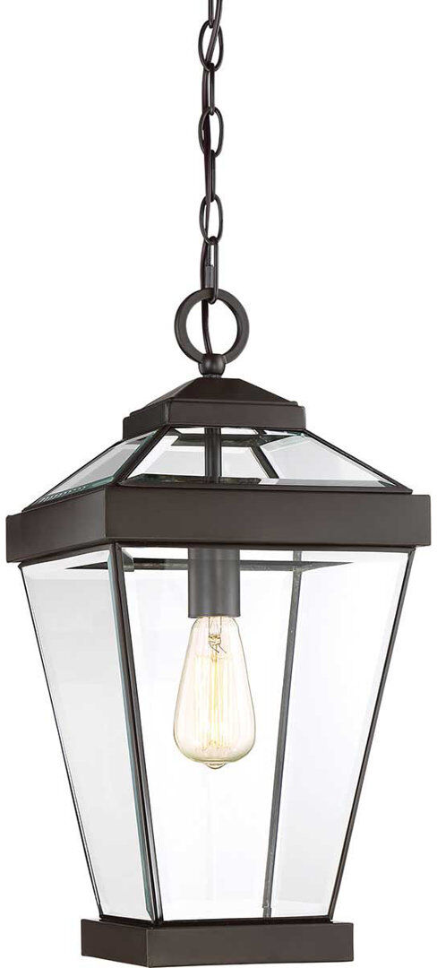 Dakota Fields Guilbert Outdoor Hanging Lantern Bronze;Powder Coated Finish 51.4cm H x 25.4cm W