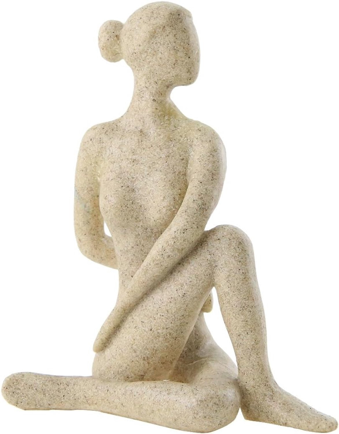 Decoratief Yoga Vrouw Beeldje - Hars Sculptuur voor op Tafel