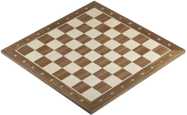 Loisirs Nouveaux Plateau Echecs Noyer Erable 40 cm case 40 mm avec notation