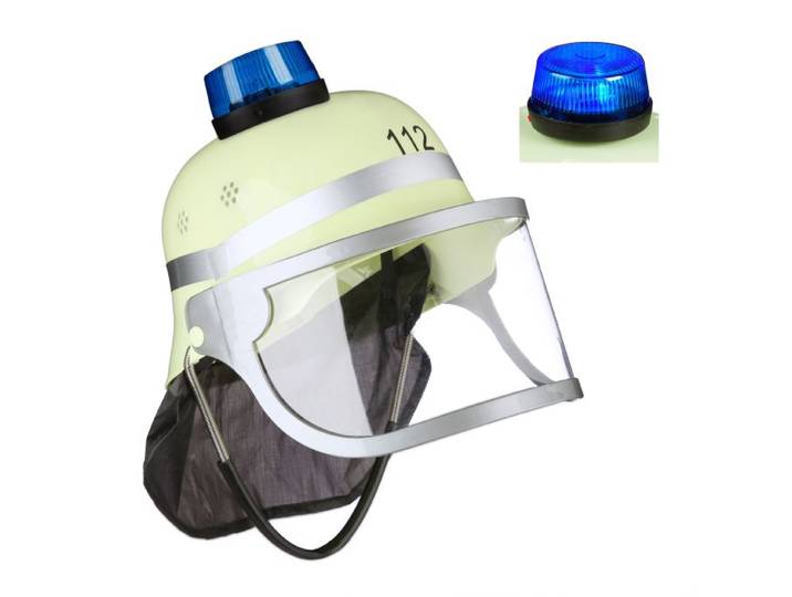 Relaxdays Lot de 2 casques pompier enfant feu bleu